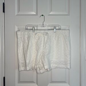 LOFT Eyelet Linen Shorts